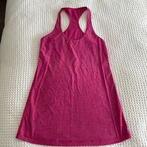 Hot pink Lulu lemon racer back tank top. Size 8